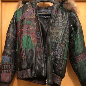 Kids Leather Bomber Jacket
